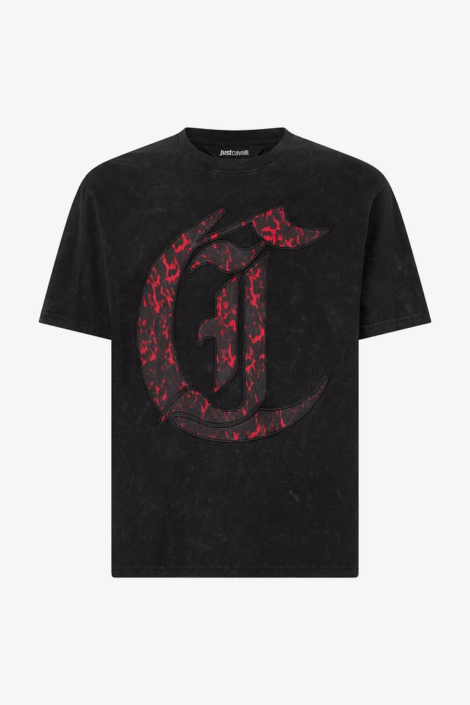 T-Shirt With JC Monogram Patch