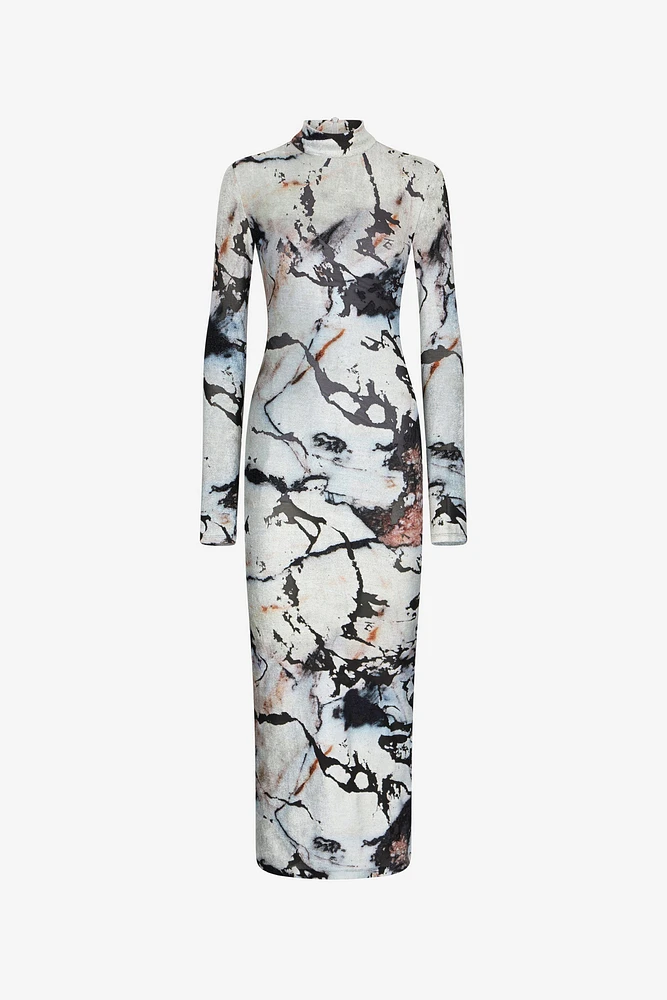 Long dress with Marble print