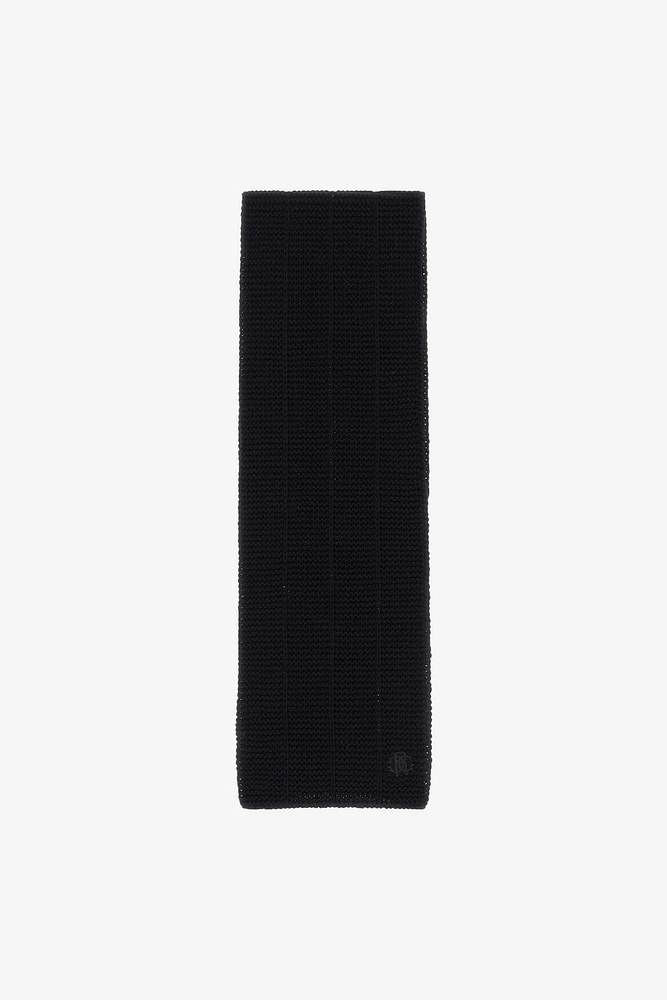 Black Scarf Ribbed Knit Cashmere Blend