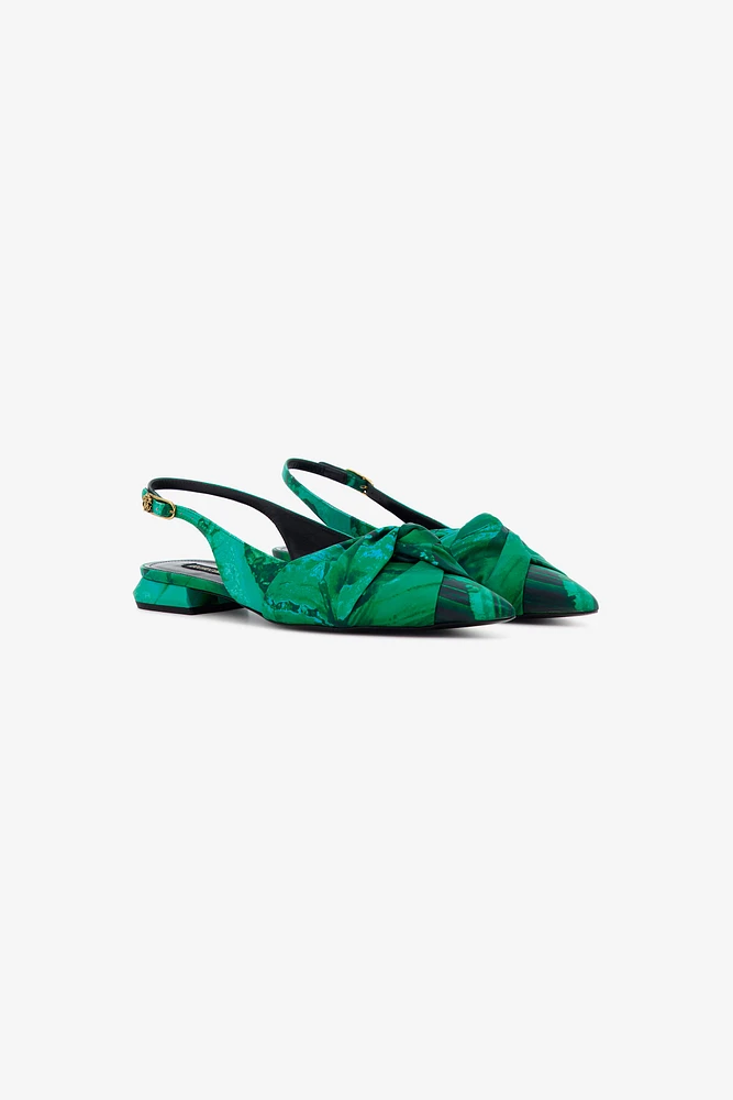 Le Pettegole slingback with Malachite print