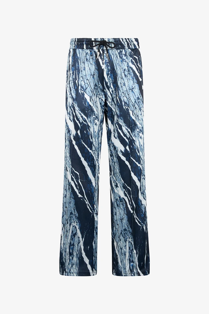 Marble-Print Sports Pants