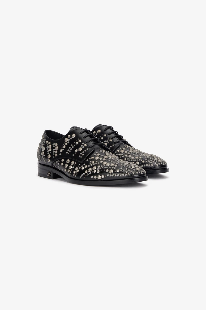 Lace-Up Loafers With Studs