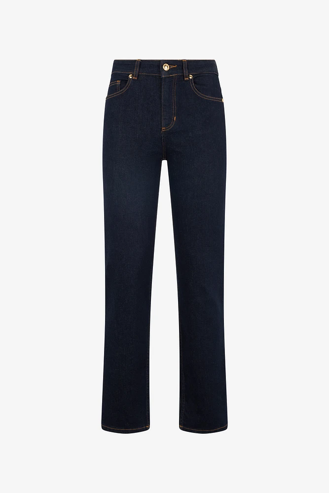 Straight-Leg Jeans With Embroidered Logo