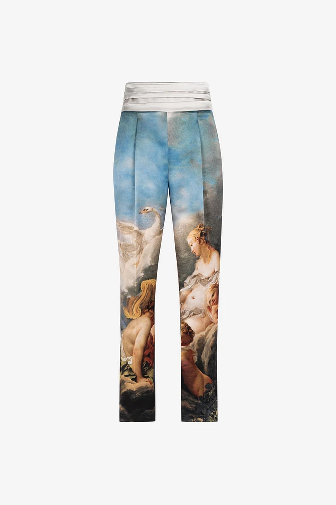 Painting-Print Tailored Trousers