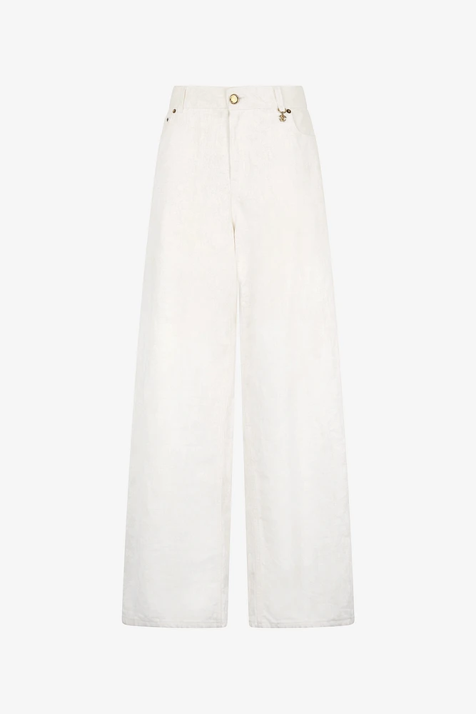 Wall Print Wide Leg Trousers