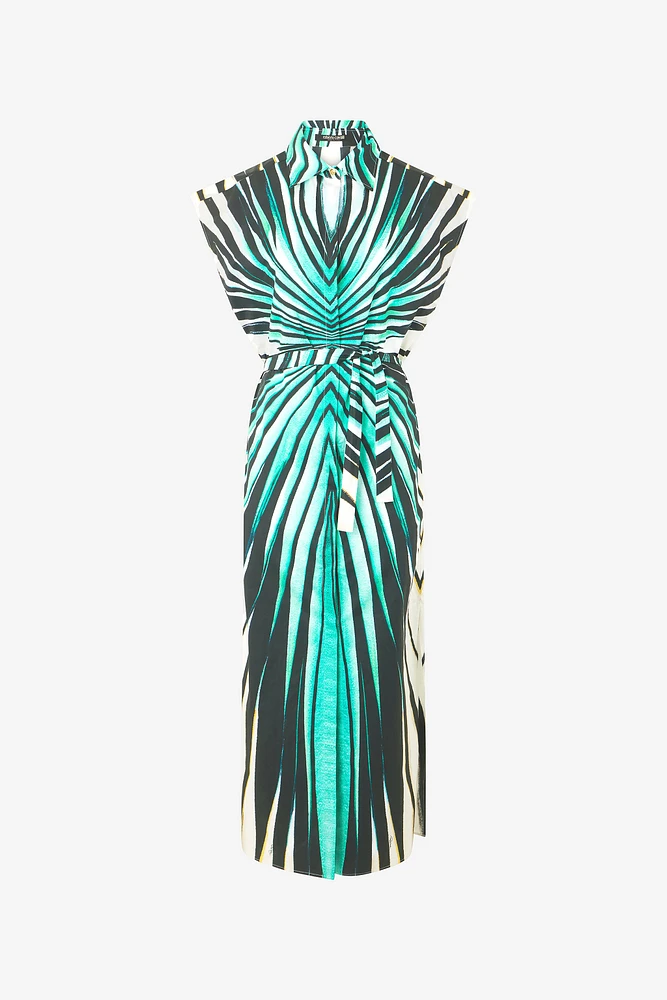 Ray Of Sea Print Midi Dress