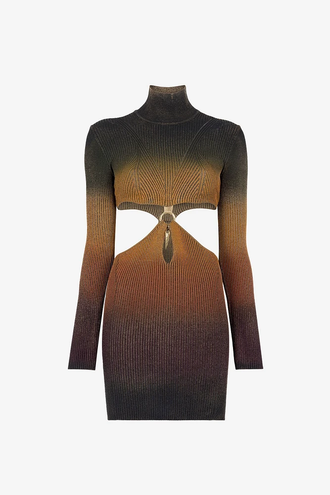 Tiger Tooth Cut-Out Mini Dress