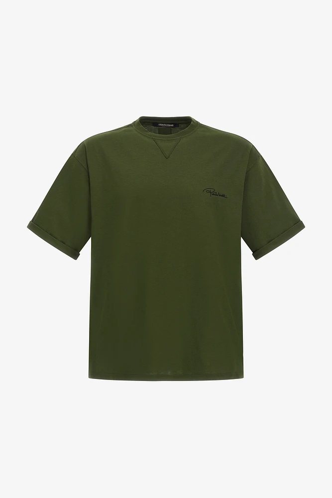 Green T-Shirt Embroidered Signature