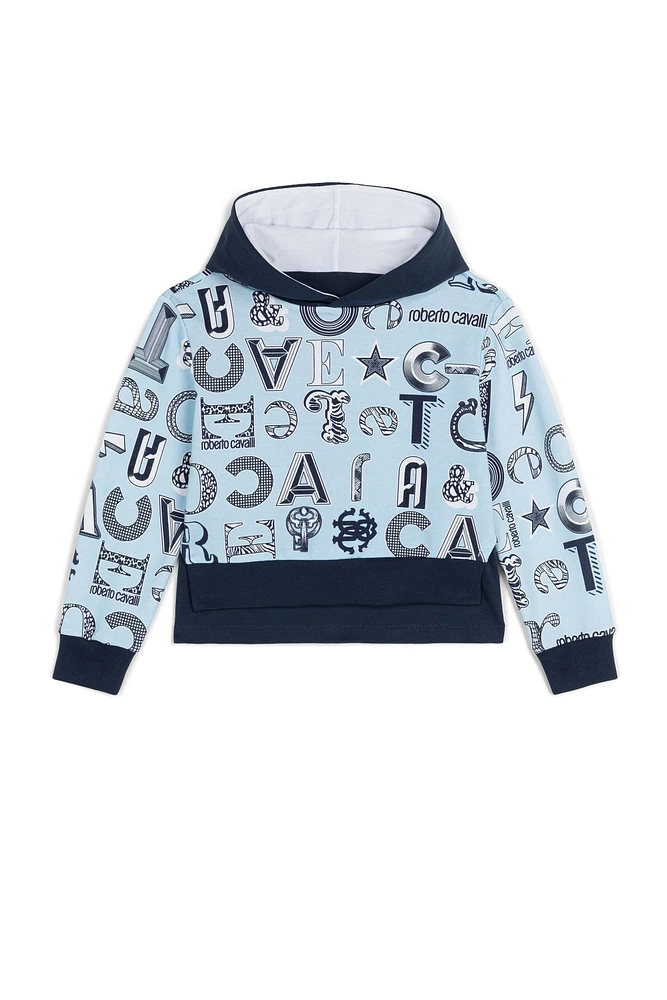 Abstract Logo-Print Hoodie
