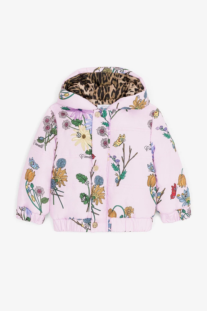 Flower-Print Padded Coat