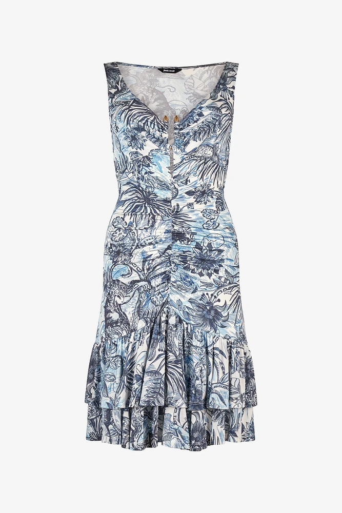 Short Jungle-Print Dress
