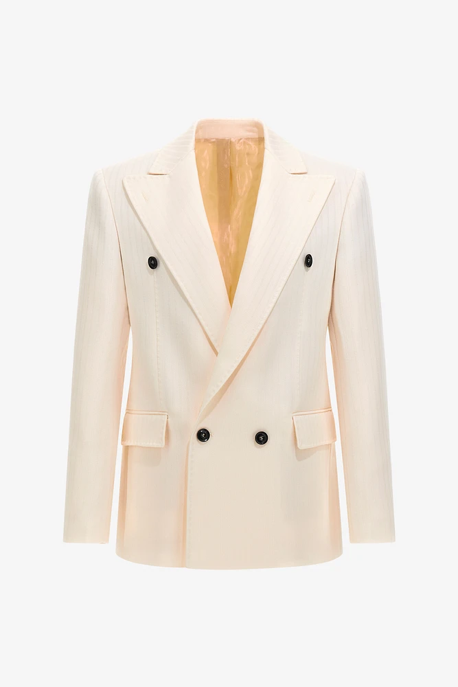 Ivory Double-Breasted Jacket