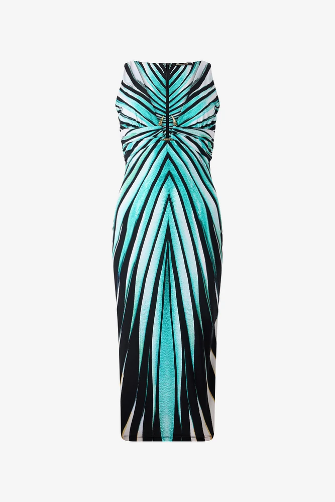 Ray Of Sea Print Dress Midi