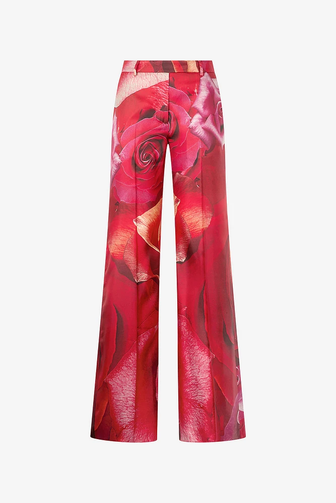 Rose-Print Pants