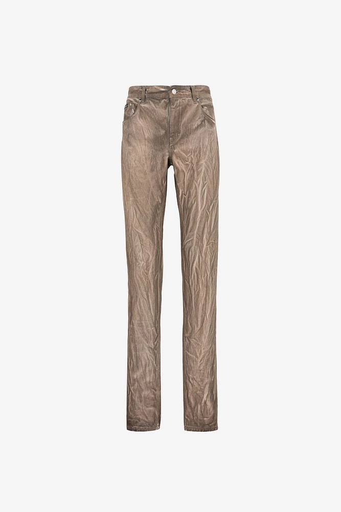 Straight-leg denim jeans