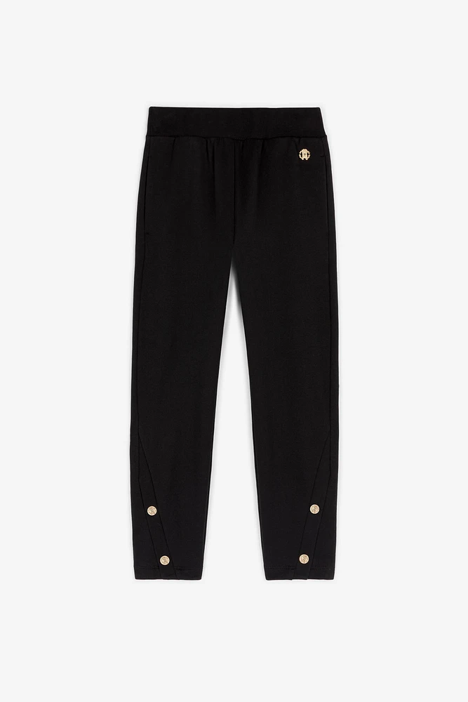 Button-Embellished Cotton Trousers
