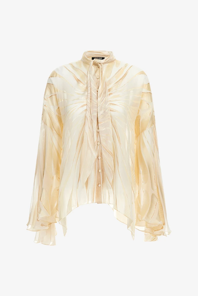 Ray Of Gold Print Satin Blouse