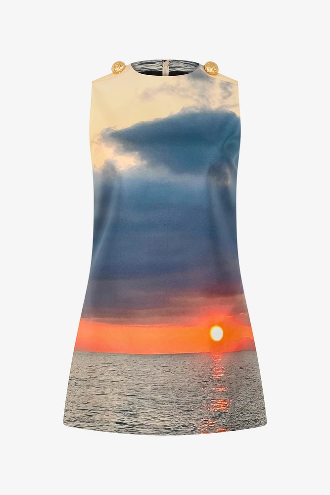 Sunrise Print Short Dress