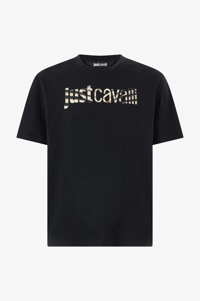 T-Shirt With Animal-Print Logo