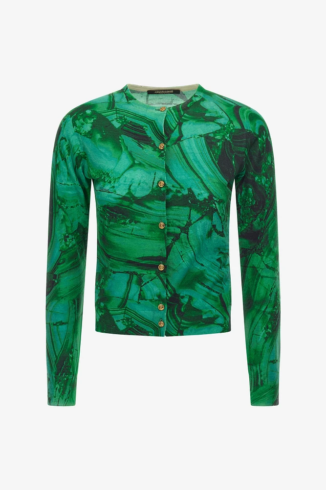 Malachite print cardigan