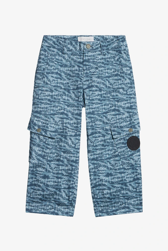 Pants With All-Over Branded Print