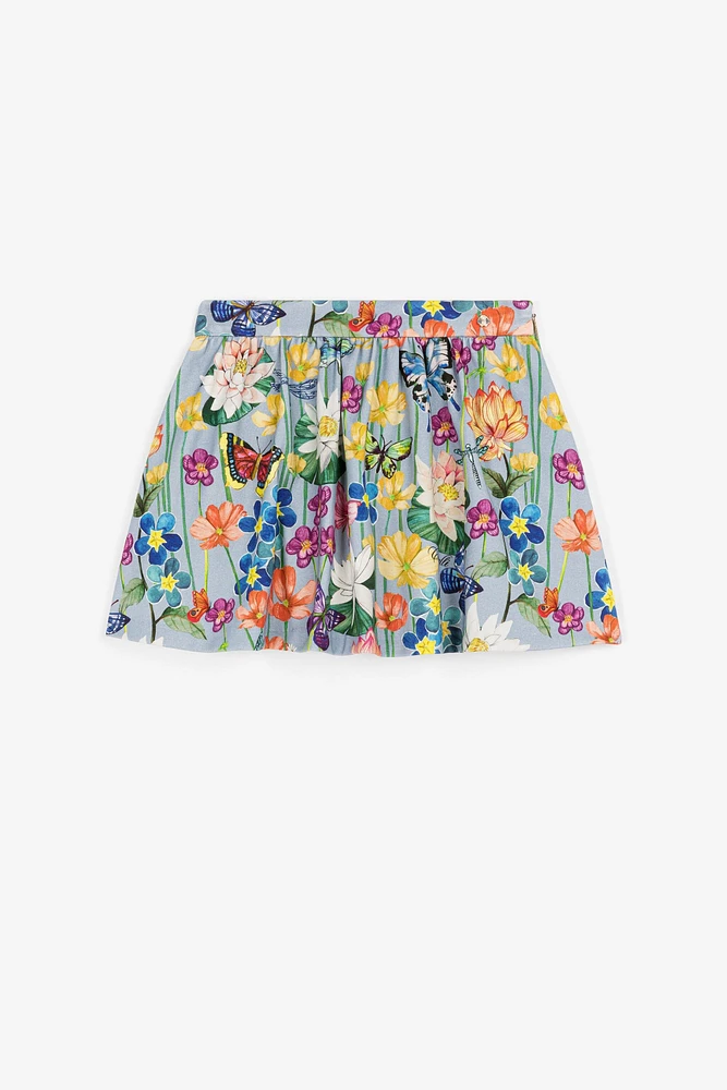 Flower-Print Skirt