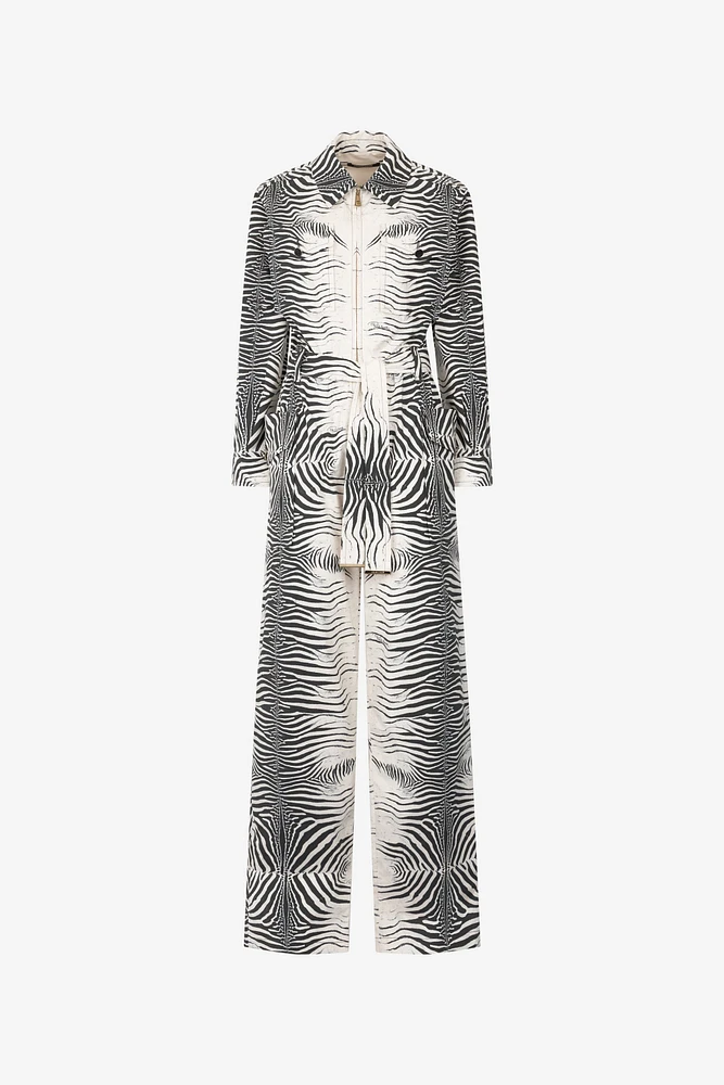 Zebra-Print Jumpsuit