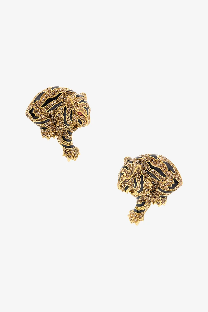 Gold Tiger Earrings