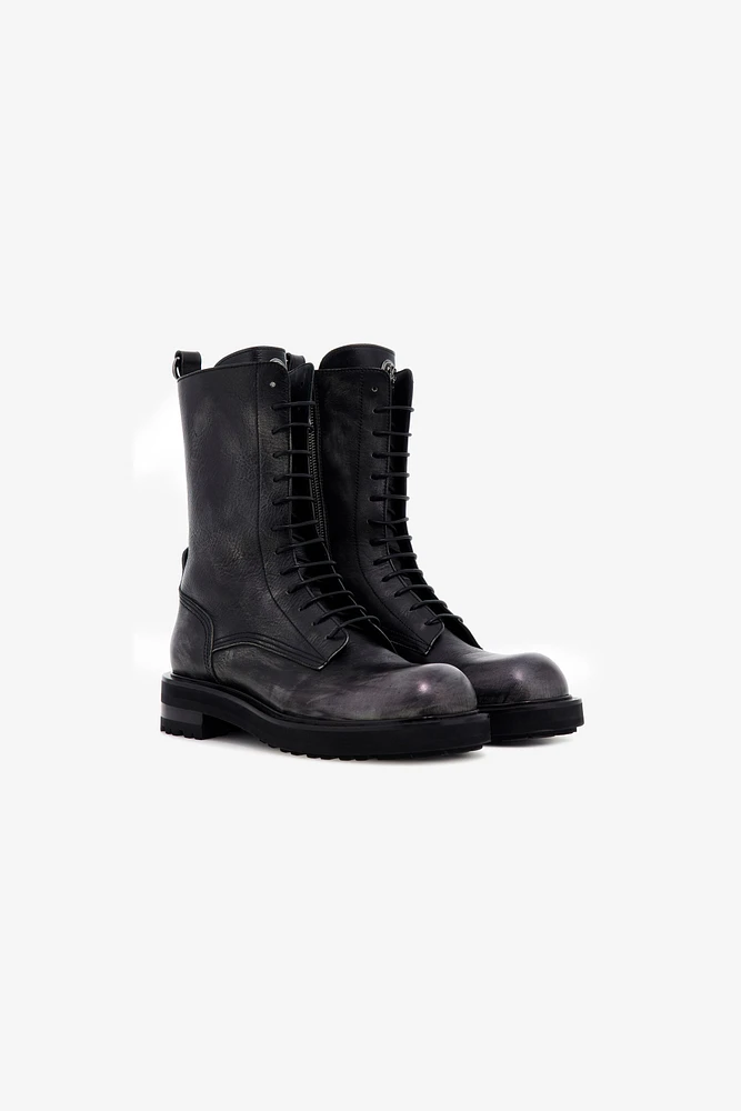 Leather Lace-Up Boots