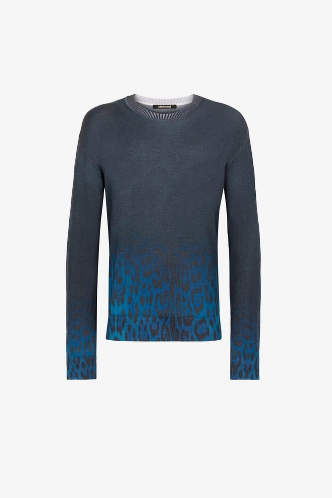 Jaguar Degrade print wool jumper
