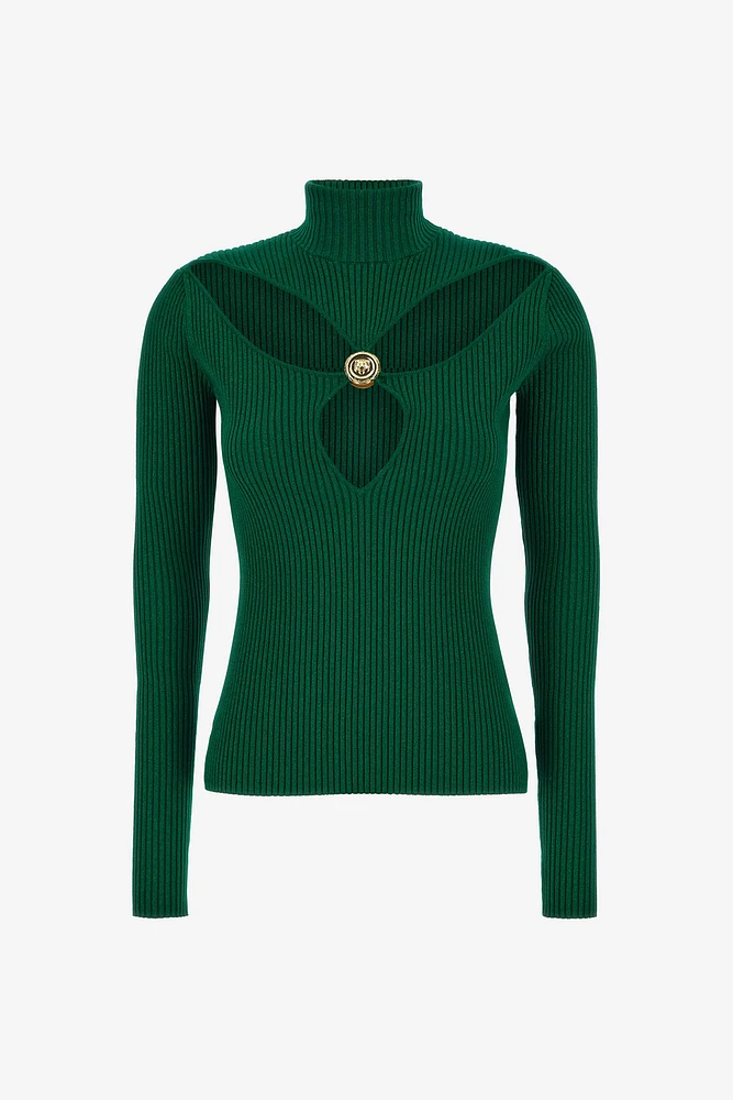 Just Cavalli Ribbed Lurex Pullover