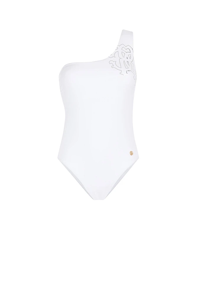 White Swimsuit with Monogram RC