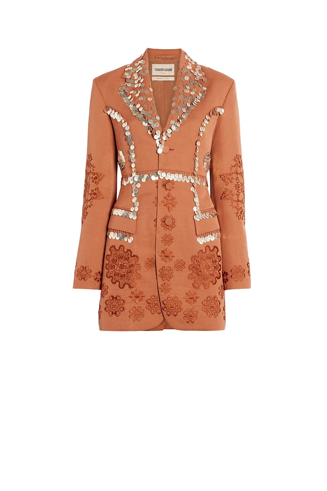 Paillettes embroidered tailored jacket