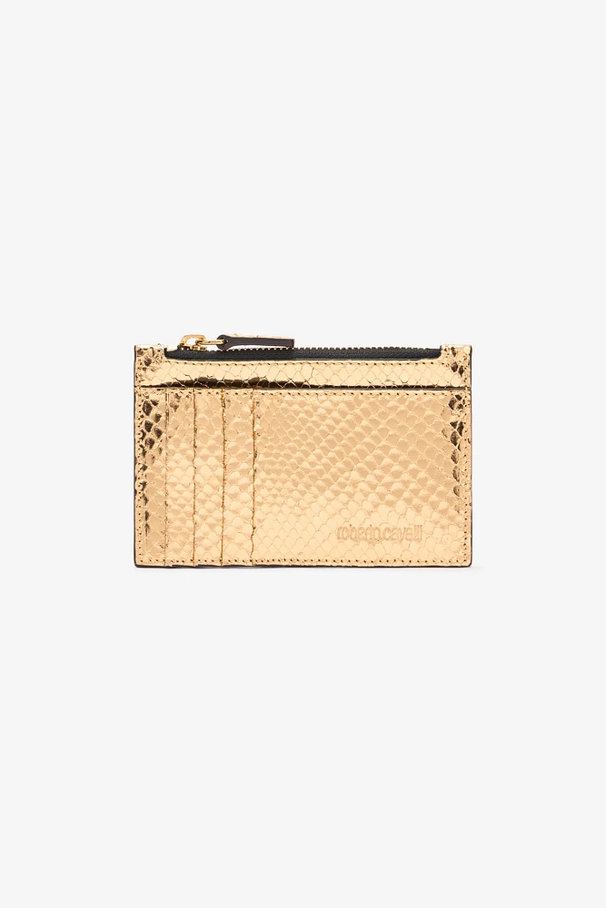 Metallic Snake-Scale Card Holder