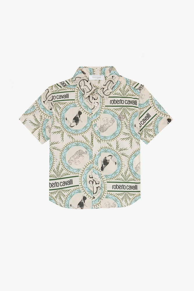 Animal-Print Shirt With RC Monogram And Lettering