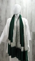 Pure Pashmina Shawl Green with Silver Tilla Work (ONE OF A KIND)