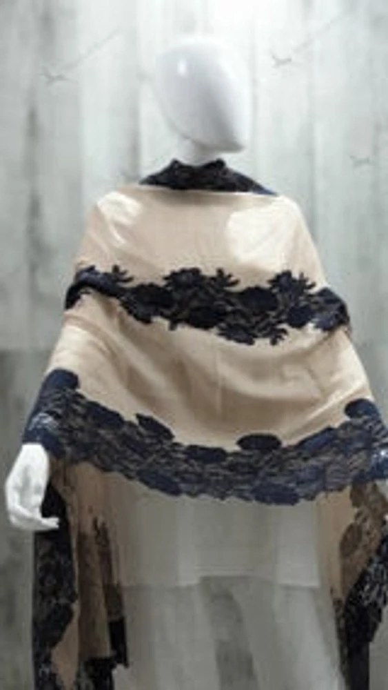 Pure Pashmina Shawl with Lace