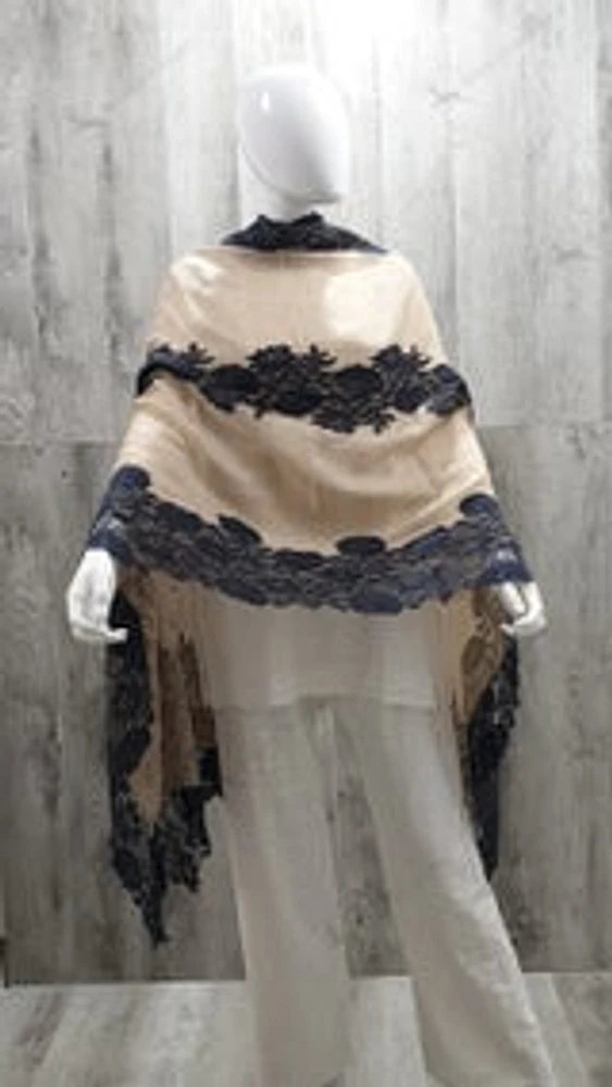 Pure Pashmina Shawl with Lace