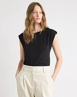 Utility-Extended-Sleeve Crew-Neck Top