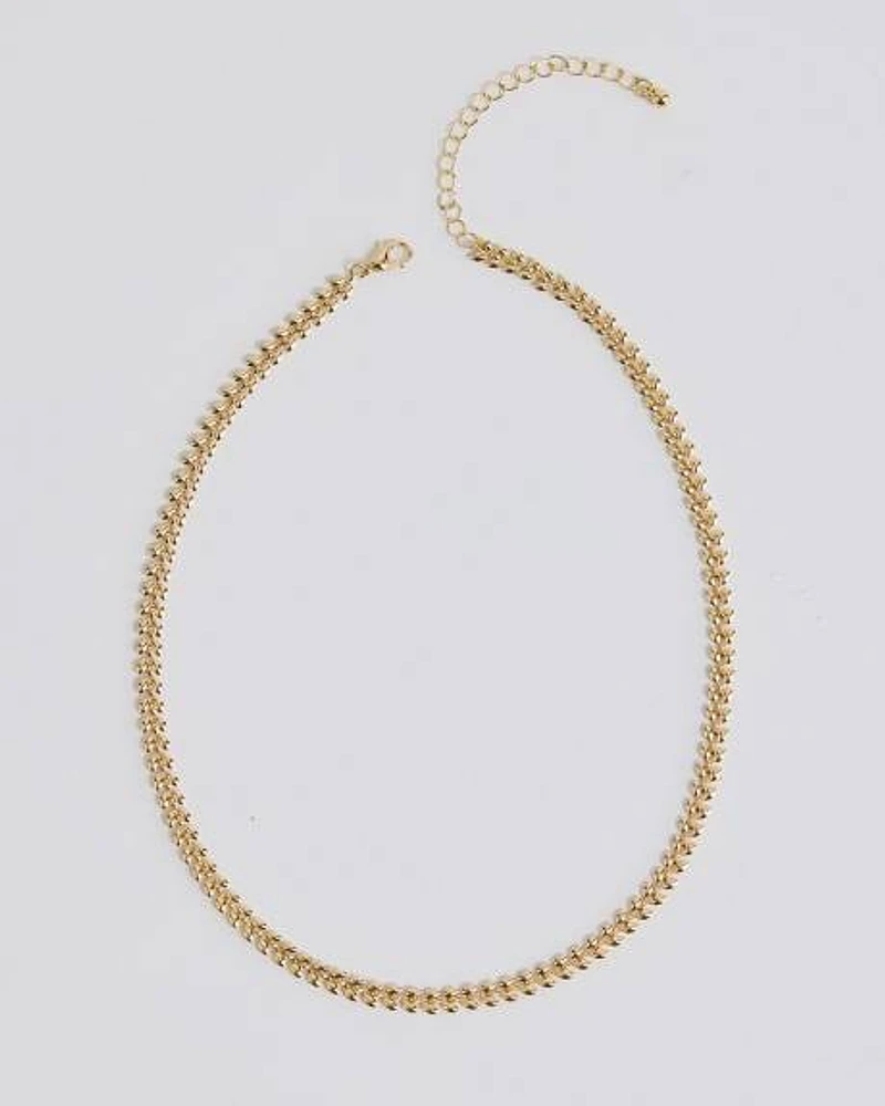 Golden Leaf Link Necklace