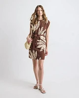 Extended-Sleeve Dress with Removable Belt