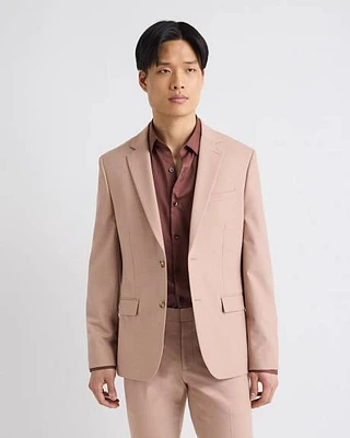 Veston de Complet Rose Pâle à Coupe Étroite