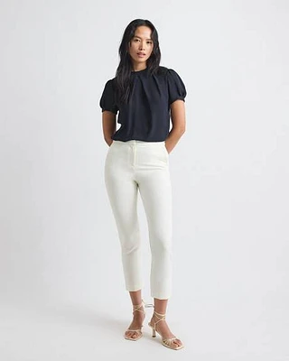 Crème Slim-Leg High-Rise Pant
