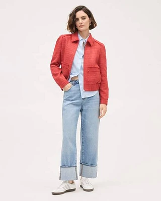 Veste Aviateur Courte en Tweed