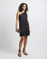 One-Shoulder Satin Mini Cocktail Dress