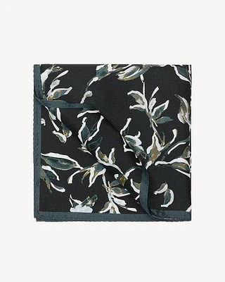 Black Handkerchief with Foliage Pattern