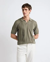 Short-Sleeve Johnny Sweater with Vertical Stripes