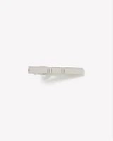 Ribbed Silver Tie Bar