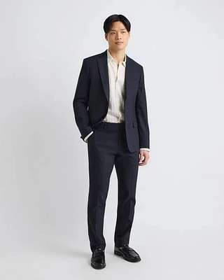 Slim-Fit Black Linen-Blend Suit Pant