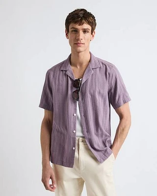 Short-Sleeve Camp-Collar Textured Shirt